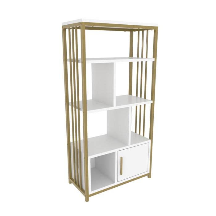 Hanah Home Estantería Blanco y Dorado